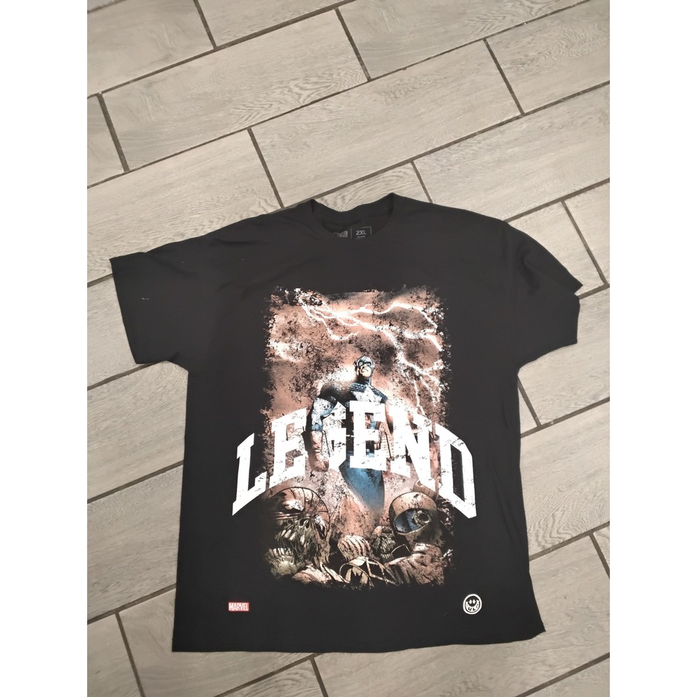 NWOT Marvel DC Comics Captain America Legend Graphic‎ T Shirt 2XL Black